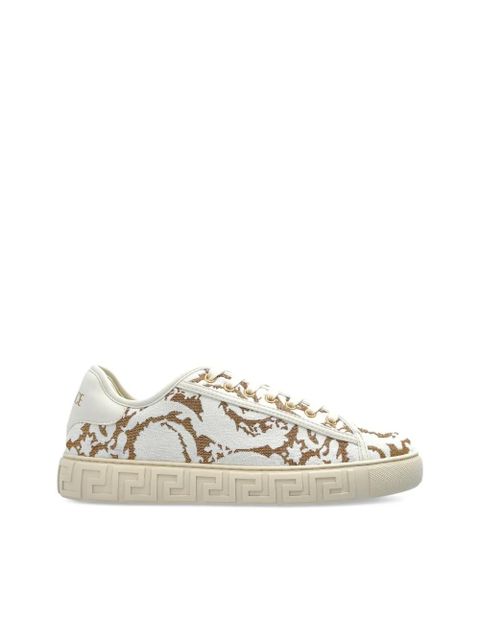 Versace Barocco-jacquard sneakers - White
