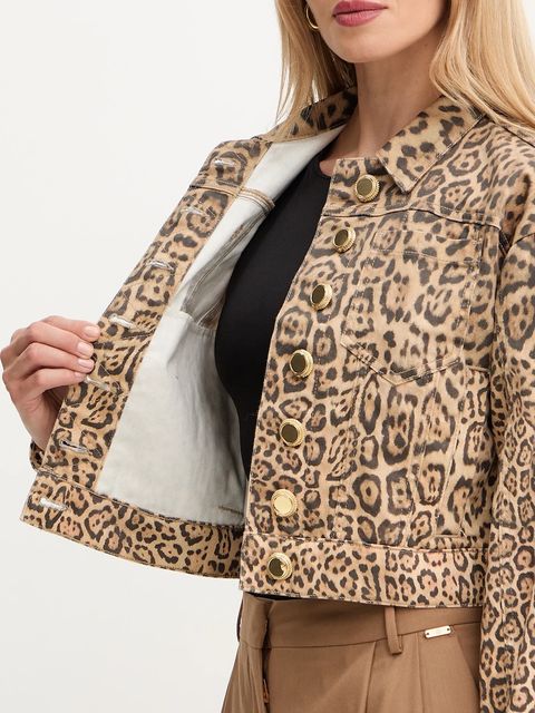 Marciano by Guess kurtka jeansowa EDDA kolor brązowy przejściowa 5YGN14 7362A