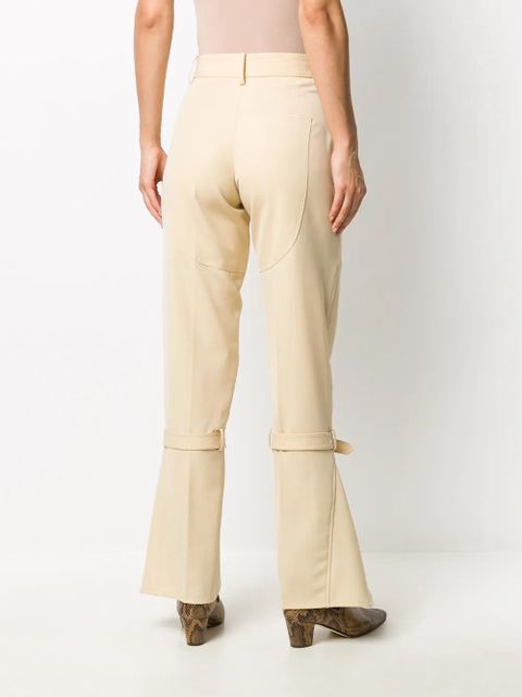 Victoria Beckham knee-strap flared trousers - Neutrals