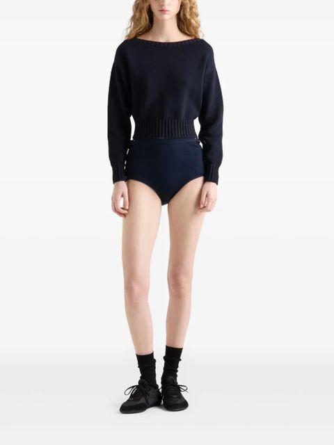 Prada cotton boat-neck sweater - Blue - zdjęcie produktu nr 2