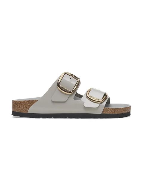 Birkenstock klapki skórzane Arizona Big Buckle damskie kolor szary 1029391 - zdjęcie produktu nr 1