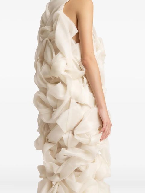 KHAITE Welles ruffled dress - Neutrals