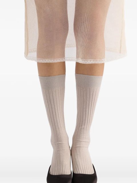 Prada cotton tulle midi skirt - Neutrals