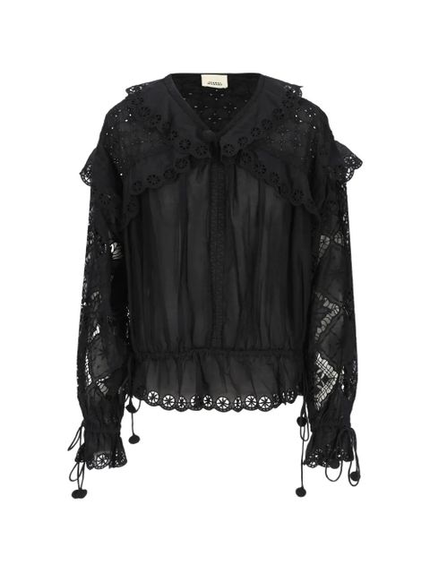 ISABEL MARANT broderie-anglaise ruffled blouse - Black - zdjęcie produktu nr 1
