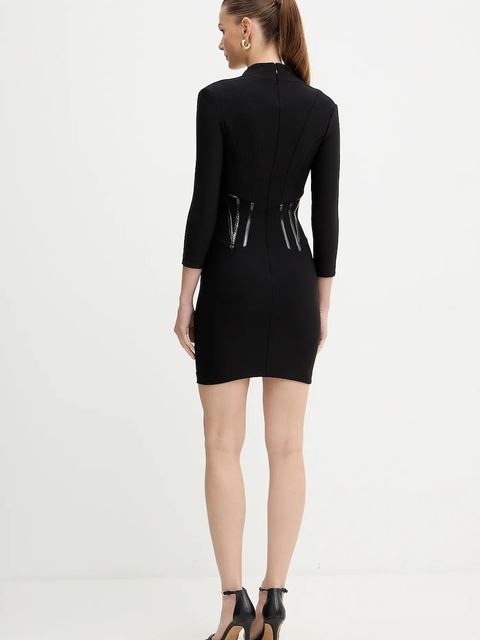 Elisabetta Franchi sukienka kolor czarny mini dopasowana AB79757E2