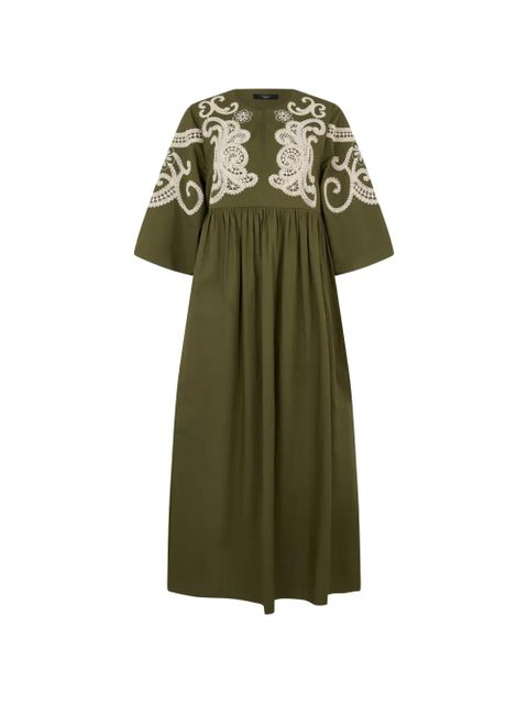 Weekend Max Mara Tilde embroidered gathered-waist maxi dress - Green - zdjęcie produktu nr 1