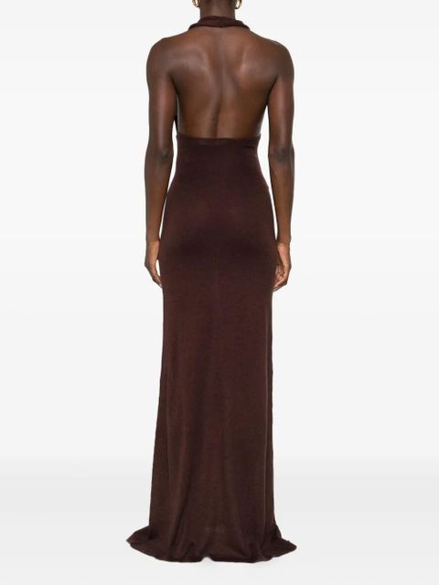 Aya Muse Reed halterneck maxi dress - Brown