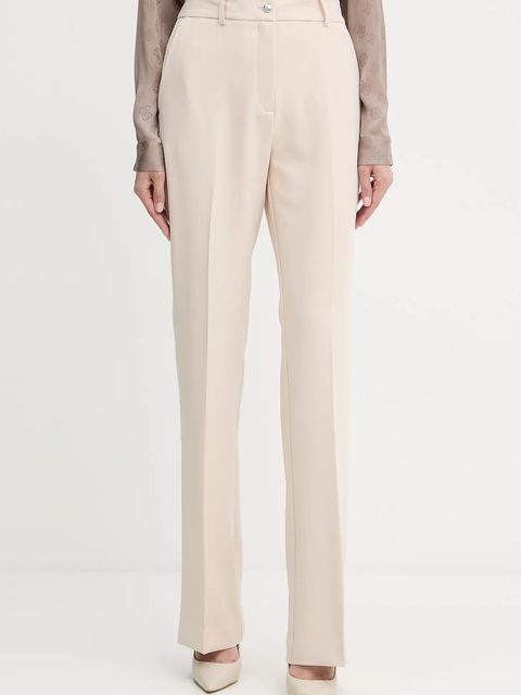 Guess spodnie NEW CARLA damskie kolor beżowy proste high waist W5YB00 WH9Y2 - zdjęcie produktu nr 1