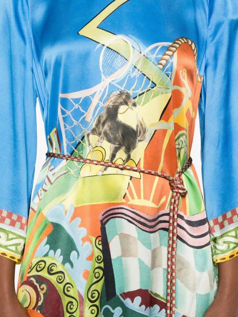 ALEMAIS v-neck printed maxi dress - Blue