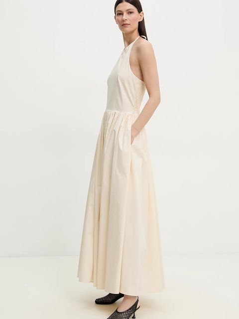 ISABELLE BLANCHE sukienka bawełniana kolor beżowy maxi rozkloszowana IS25SS-A134-T010 - zdjęcie produktu nr 1