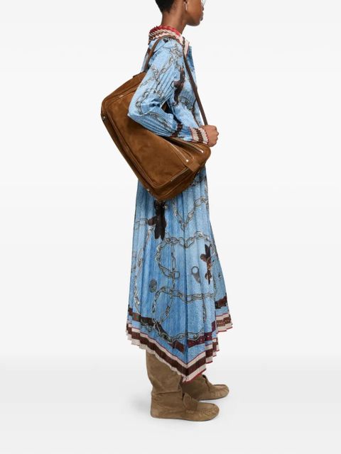 Acne Studios pleated chain-print midi skirt - Blue - zdjęcie produktu nr 2