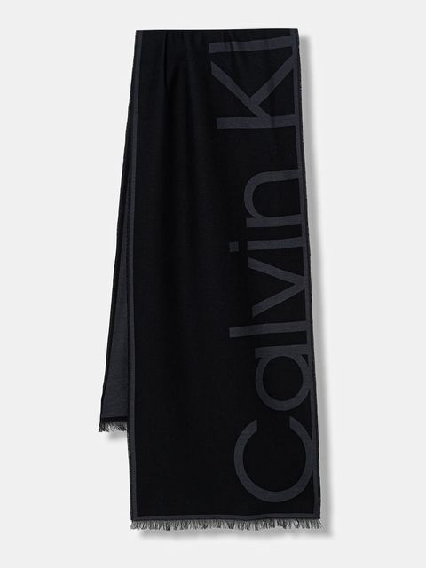 Calvin Klein szalik damski kolor czarny z nadrukiem LV04F8066G - zdjęcie produktu nr 1