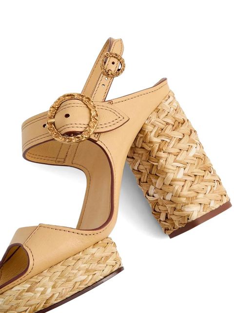 ZIMMERMANN Solena buckle-fastening woven-heel sandals - Neutrals