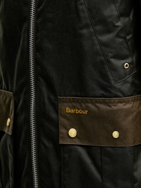 Barbour kurtka woskowana Kettlewell kolor zielony przejściowa oversize LWX1519