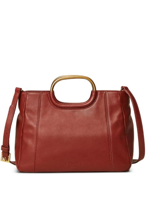 TWINSET embossed-logo leather tote bag - Red - zdjęcie produktu nr 1