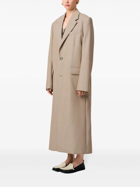 AMI Paris slit-detail maxi coat - Neutrals