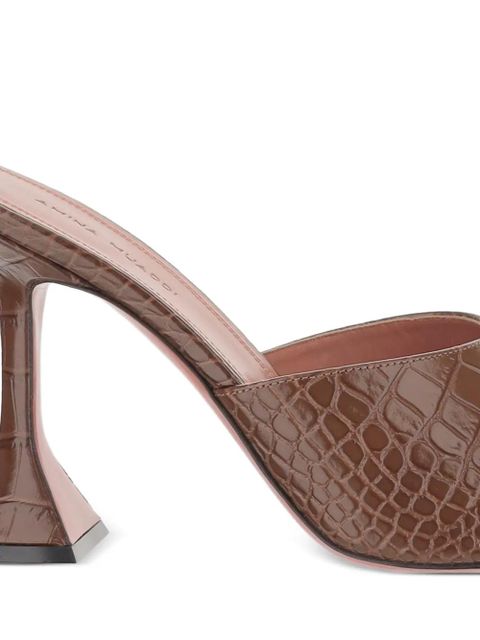 Amina Muaddi Lupita Slipper embossed mules - Brown