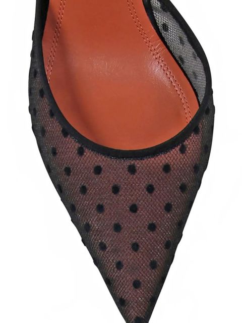 Amina Muaddi 95mm Holli polka-dot slingback pumps - Black