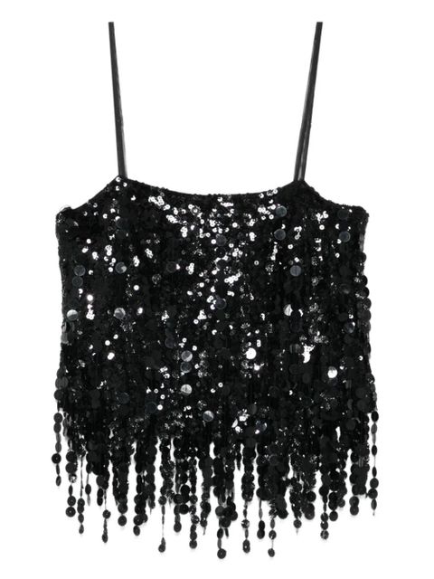 Blumarine sequin fringed top - Black - zdjęcie produktu nr 1
