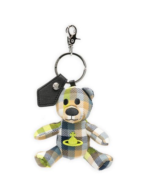 Vivienne Westwood Teddy Bear tartan keyring - Blue - zdjęcie produktu nr 1