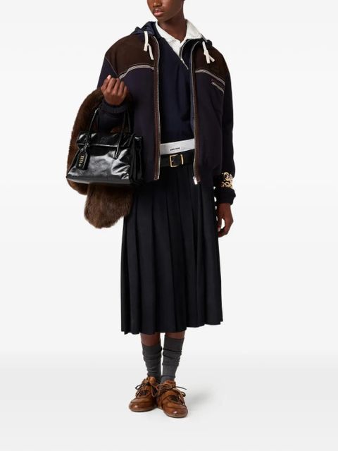 Miu Miu drawstrings hooded jacket - Blue