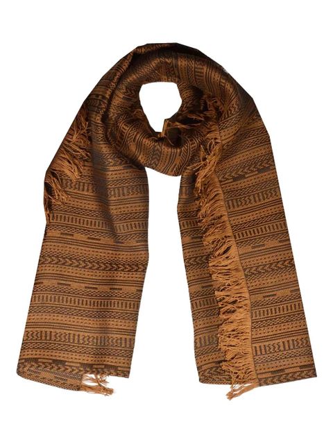 Max Mara fringed patterned scarf - Brown - zdjęcie produktu nr 1