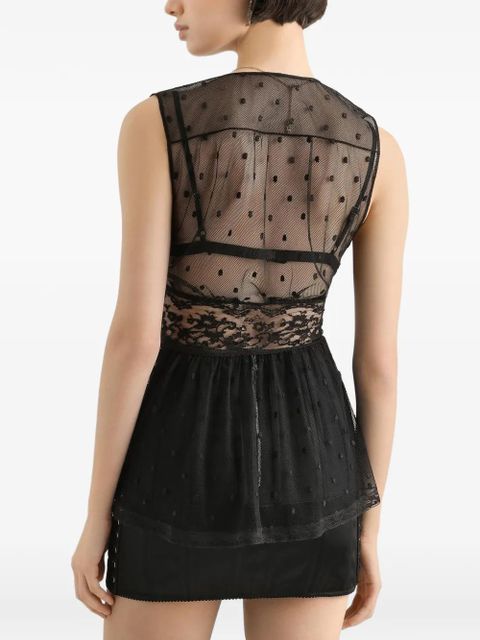 Dolce & Gabbana lace polka-dot top - Black