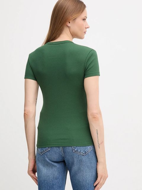 Lacoste t-shirt bawełniany damski kolor zielony TF5538 - zdjęcie produktu nr 2