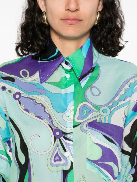 PUCCI Orchidee-print shirt - Blue