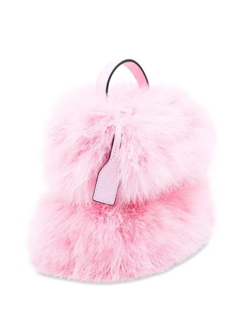 Moschino feather buckled tote bag - Pink