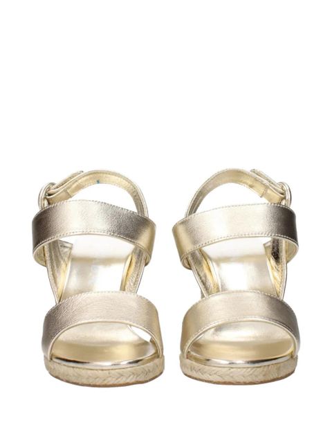 Prada leather wedge sandals - Gold