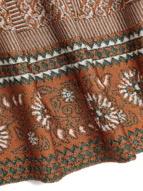 Valentino Garavani jacquard-pattern midi skirt - Brown