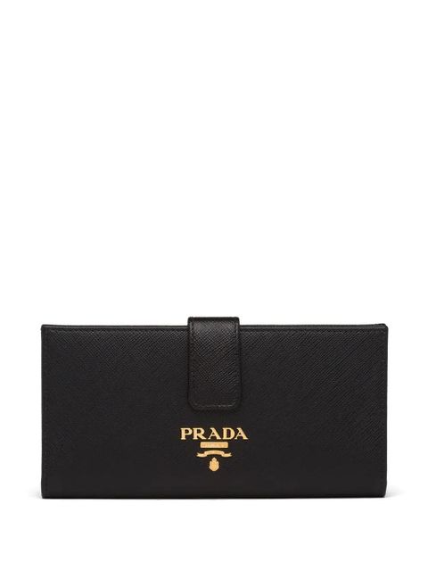 Prada large logo plaque wallet - Black - zdjęcie produktu nr 1