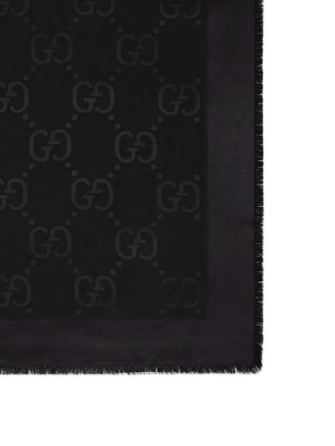 Gucci GG jacquard-woven scarf - Black