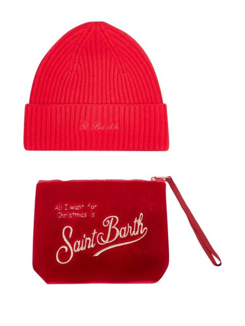 MC2 Saint Barth ribbed velvet beanie pouch (set of two) - Red - zdjęcie produktu nr 1