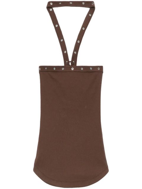 The Attico eyelet-detail cotton tank top - Brown - zdjęcie produktu nr 1