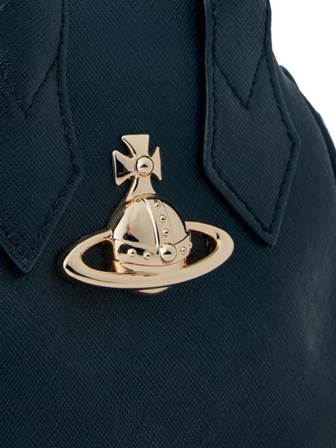 Vivienne Westwood mini Yasmine top-handle textured tote bag - Black