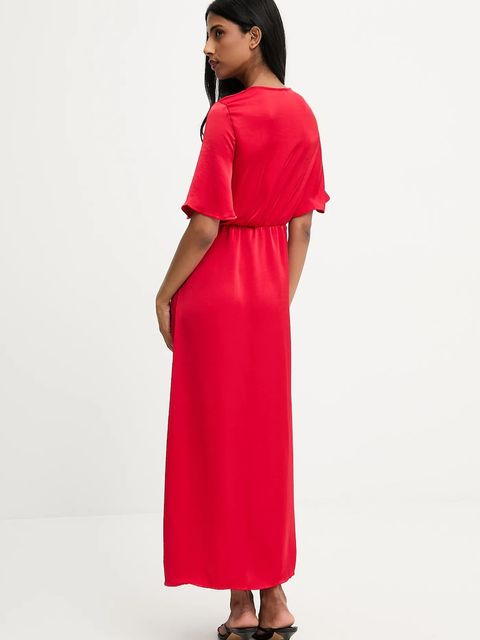 Answear.LAB sukienka kolor czerwony maxi rozkloszowana - zdjęcie produktu nr 2