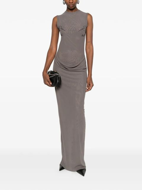 Jean Paul Gaultier gathered sleeveless maxi dress - Green - zdjęcie produktu nr 2