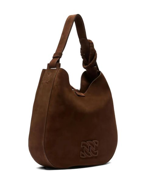 Casadei knotted suede shoulder bag - Brown - zdjęcie produktu nr 2