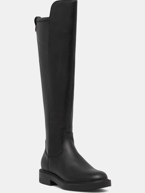 Guess kozaki FYZA damskie kolor czarny na płaskim obcasie FLFFYZ ELE11 - zdjęcie produktu nr 1