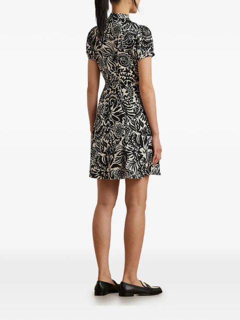 Lauren Ralph Lauren floral-print short-sleeve mini dress - Black