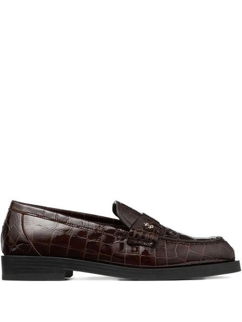 Jimmy Choo Ivy crocodile-embossed loafers - Brown - zdjęcie produktu nr 1