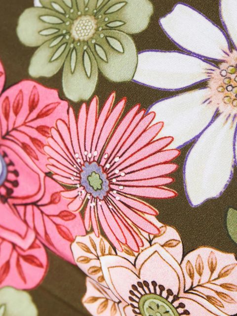 Agua By Agua Bendita asymmetric-strap floral bikini top - Green