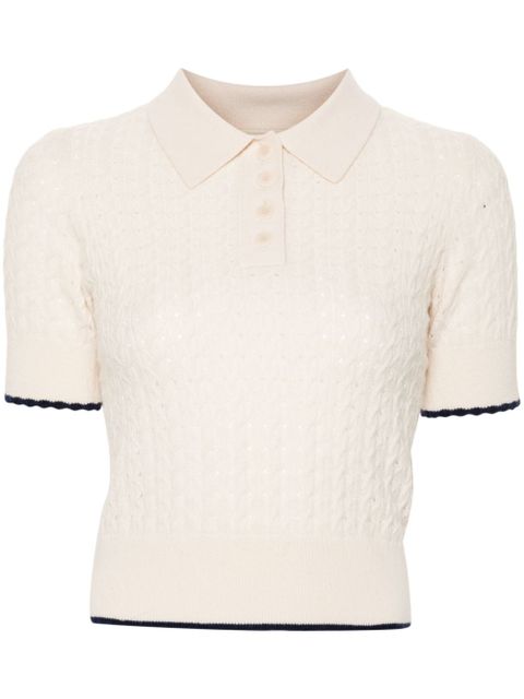SANDRO knitted polo shirt - Neutrals