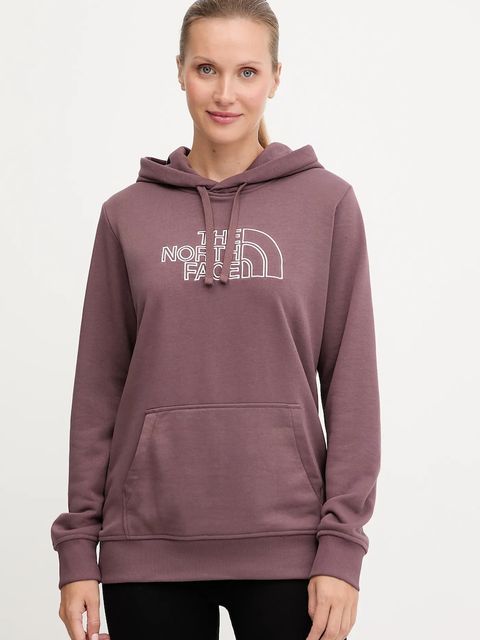 The North Face bluza Drew Peak Light damska kolor brązowy z kapturem wzorzysta NF0A8C1DFAI1 - zdjęcie produktu nr 1