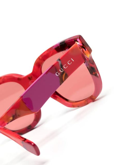 Gucci Eyewear tortoiseshell square-frame sunglasses - Red