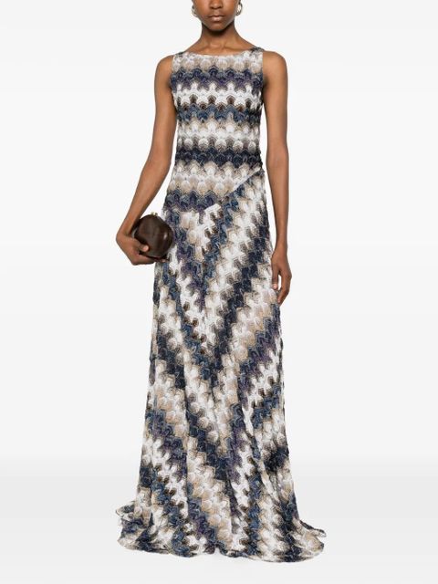 Missoni zigzag-pattern open-back maxi dress - Neutrals - zdjęcie produktu nr 2