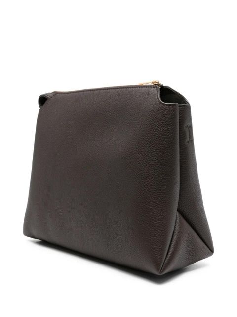 KHAITE Lina zip-top leather shoulder bag - Brown