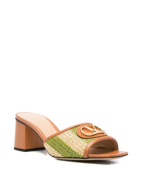 Valentino Garavani logo-appliqué striped sandals - Neutrals - zdjęcie produktu nr 2